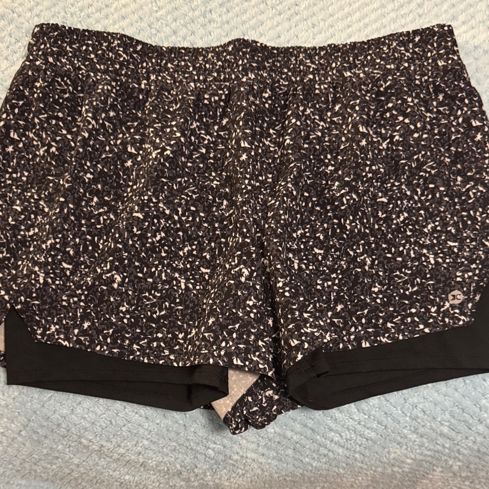 Women's Black Patterned Shorts
